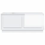 Table basse Blanc brillant 102x50x44 cm bois d'ingénierie – Image 4