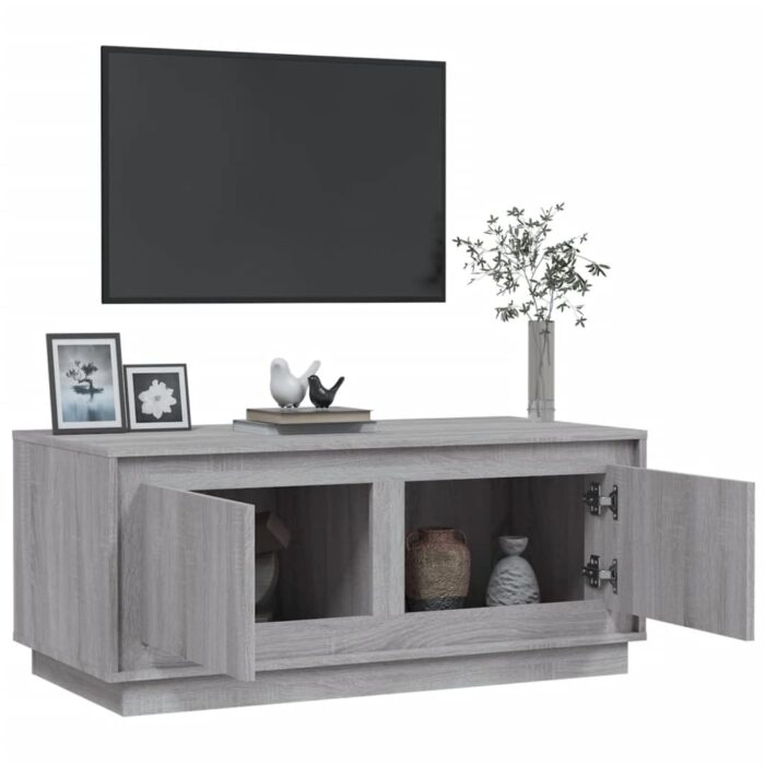 Table basse sonoma gris 102x50x44 cm bois d'ingénierie – Image 3