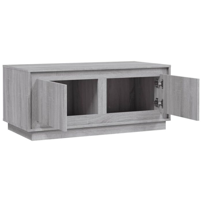 Table basse sonoma gris 102x50x44 cm bois d'ingénierie – Image 5