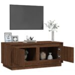 Table basse chêne marron 102x50x44 cm bois d'ingénierie – Image 3