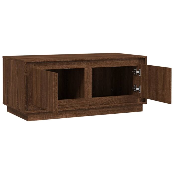 Table basse chêne marron 102x50x44 cm bois d'ingénierie – Image 5