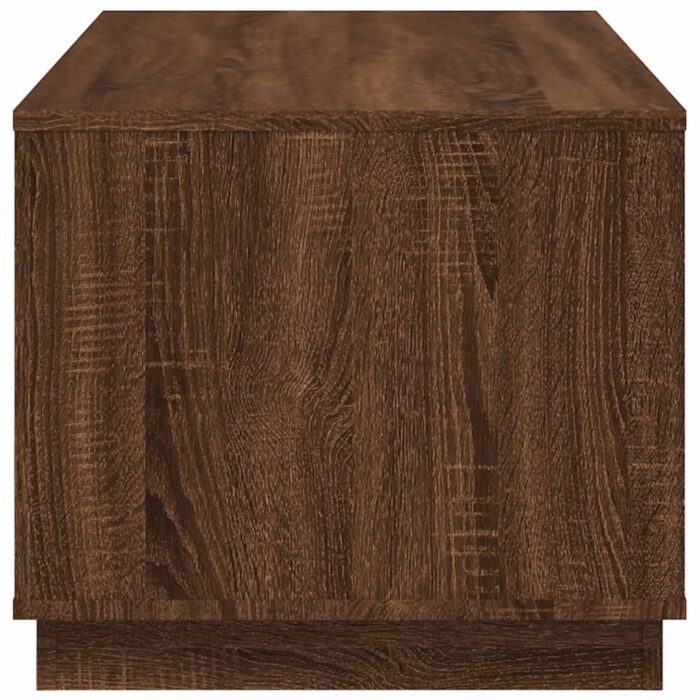 Table basse chêne marron 102x50x44 cm bois d'ingénierie – Image 6