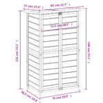 Abri à outils de jardin gris 83x57x140 cm bois massif pin – Image 6