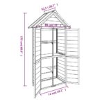 Abri à outils de jardin marron 89x52,5x175 cm bois massif pin – Image 6