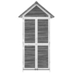 Abri à outils de jardin gris 89x52,5x175 cm bois massif pin – Image 2