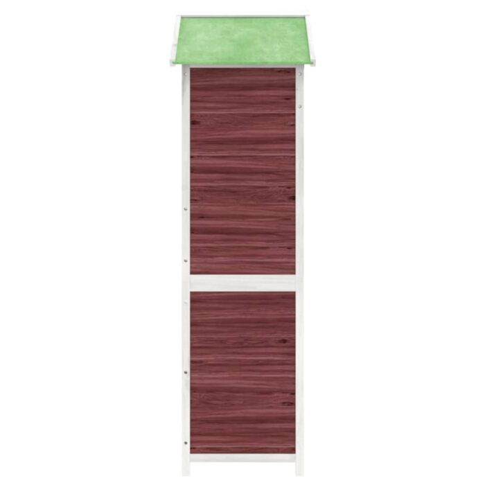 Abri à outils de jardin moka 120x53,5x170 cm bois massif pin – Image 4