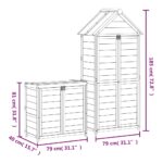 Ensemble de remise à outils de jardin 2 pcs moka pin massif – Image 11