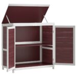 Ensemble de remise à outils de jardin 2 pcs moka pin massif – Image 9