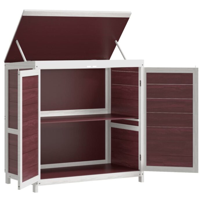 Ensemble de remise à outils de jardin 2 pcs moka pin massif – Image 9