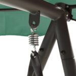 Balancelle de jardin avec auvent vert 198 cm tissu et acier – Image 5