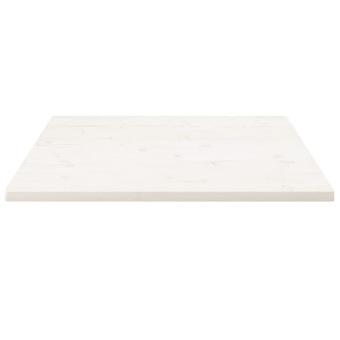 Dessus de table blanc 80x80x2,5 cm bois de pin massif – Image 2