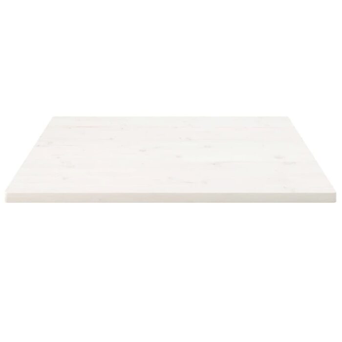 Dessus de table blanc 90x90x2,5 cm bois de pin massif – Image 2