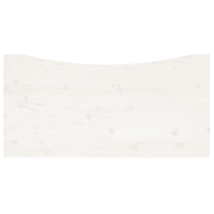 Dessus de bureau blanc 110x55x2,5 cm bois massif de pin – Image 2