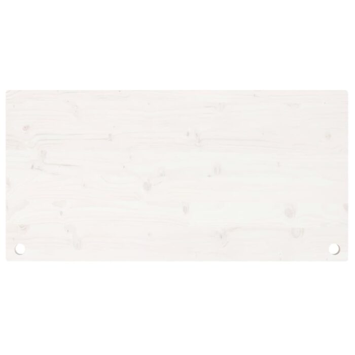 Dessus de bureau blanc 100x50x2,5 cm bois massif de pin – Image 2