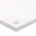 Dessus de bureau blanc 100x50x2,5 cm bois massif de pin – Image 3