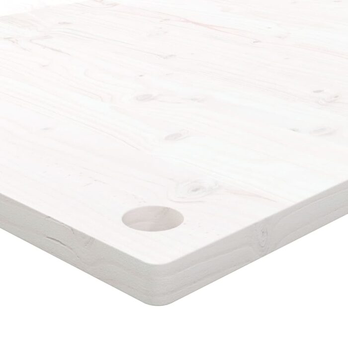 Dessus de bureau blanc 100x50x2,5 cm bois massif de pin – Image 3