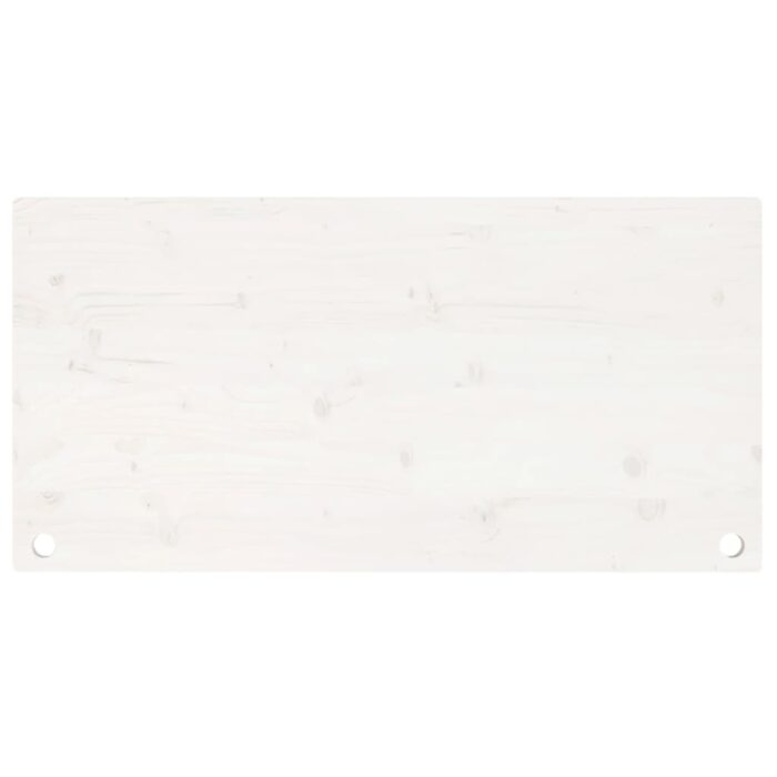 Dessus de bureau blanc 110x55x2,5 cm bois massif de pin – Image 2