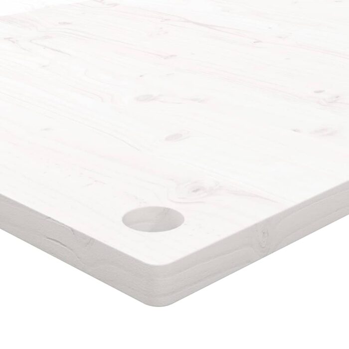 Dessus de bureau blanc 110x55x2,5 cm bois massif de pin – Image 3