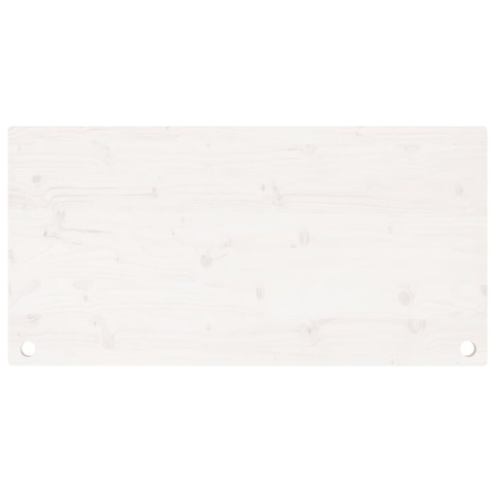 Dessus de bureau blanc 110x60x2,5 cm bois massif de pin – Image 2