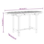 Table extensible de jardin 110-160x80x75 cm bois de teck solide – Image 5
