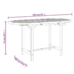 Table extensible de jardin 110-160x80x75 cm bois de teck solide – Image 6