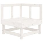 Canapé d'angle avec coussins blanc bois de pin solide – Image 4