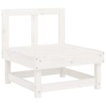 Canapé central avec coussins blanc bois de pin massif – Image 4