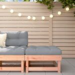 Repose-pied de jardin avec coussin bois massif douglas