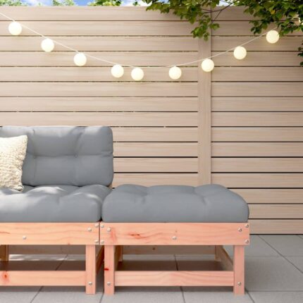 Repose-pied de jardin avec coussin bois massif douglas