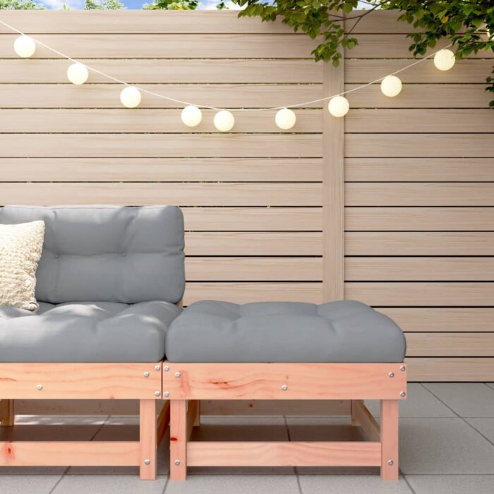 Repose-pied de jardin avec coussin bois massif douglas – Image 1