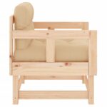 Chaises de jardin avec coussins lot de 2 bois de pin massif – Image 3