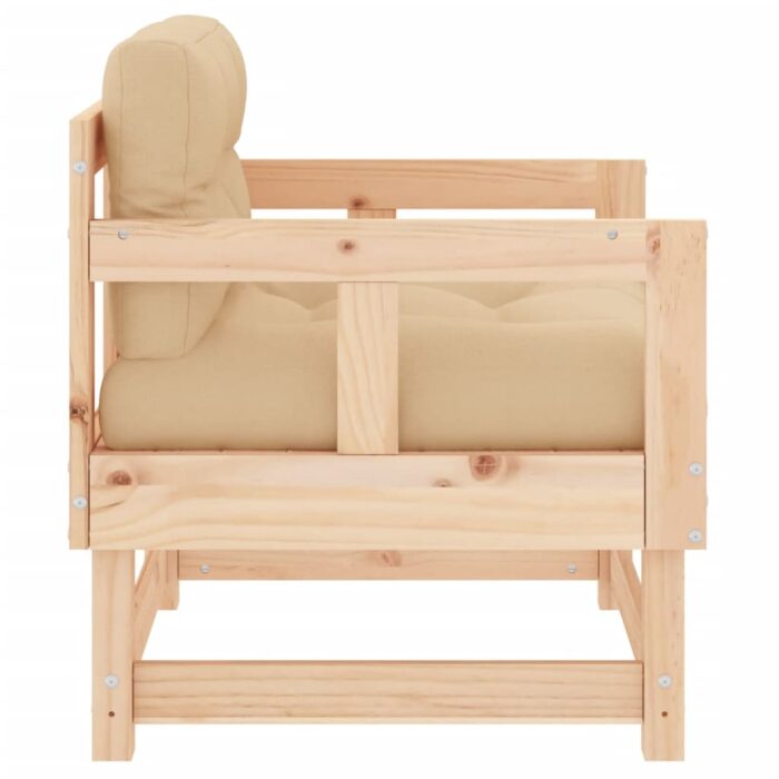 Chaises de jardin avec coussins lot de 2 bois de pin massif – Image 3