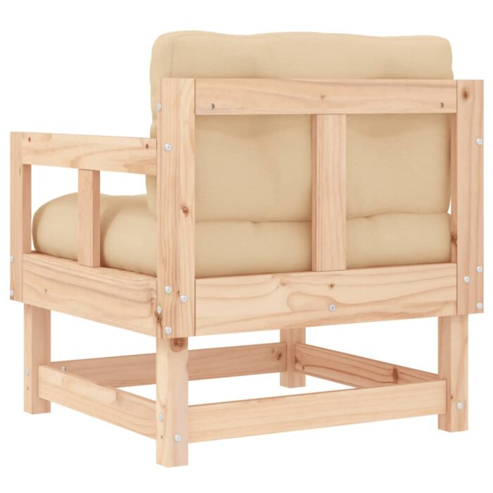 Chaises de jardin avec coussins lot de 2 bois de pin massif – Image 4