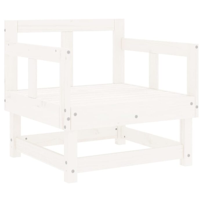 Chaises de jardin et coussins lot de 2 blanc bois de pin massif – Image 5
