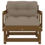 Chaises de jardin avec coussins lot de 2 marron miel – Image 2