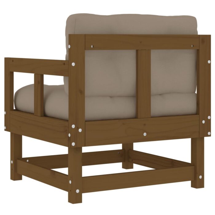 Chaises de jardin avec coussins lot de 2 marron miel – Image 4
