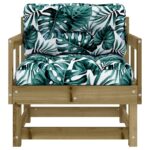 Chaises de jardin avec coussins lot de 2 bois de pin imprégné – Image 2