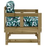 Chaises de jardin avec coussins lot de 2 bois de pin imprégné – Image 3