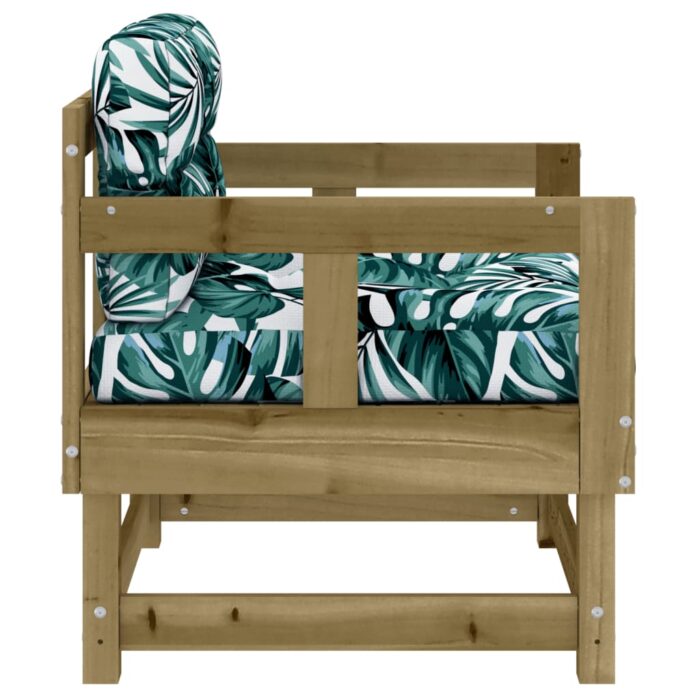 Chaises de jardin avec coussins lot de 2 bois de pin imprégné – Image 3