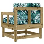 Chaises de jardin avec coussins lot de 2 bois de pin imprégné – Image 4