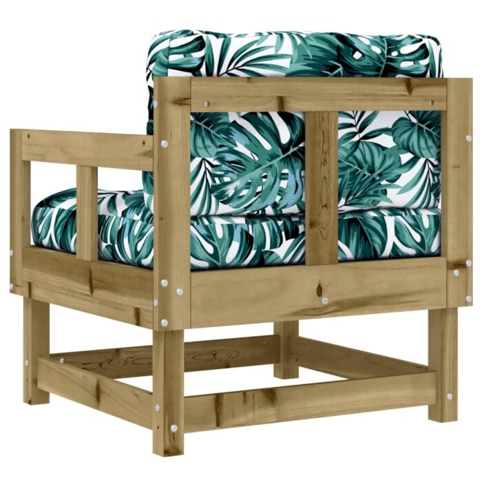 Chaises de jardin avec coussins lot de 2 bois de pin imprégné – Image 4