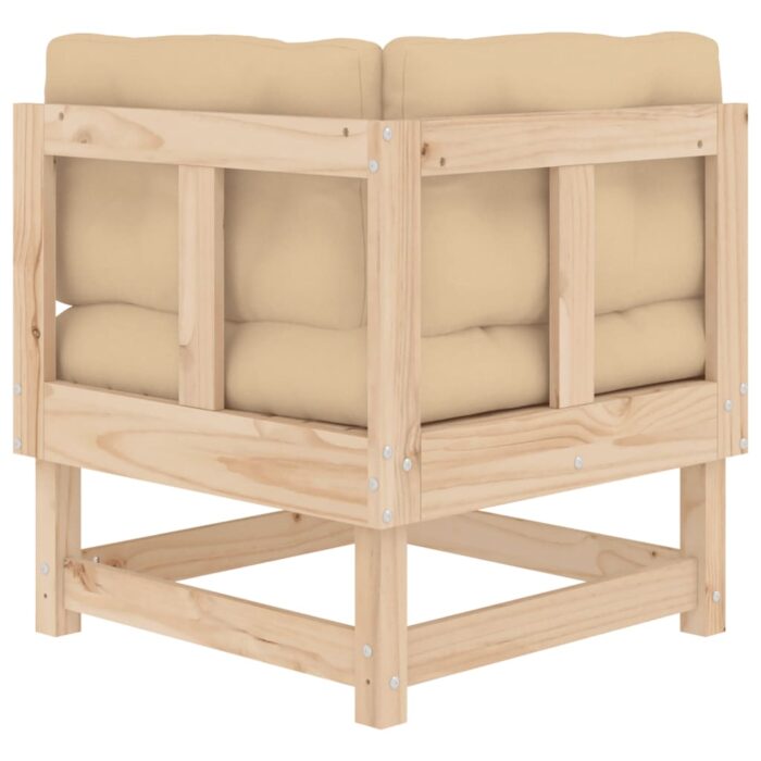 Canapés d'angle avec coussins 2 pcs bois de pin massif – Image 5