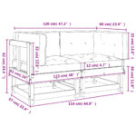 Canapés d'angle avec coussins 2 pcs bois de pin massif – Image 8