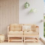 Canapés d'angle avec coussins 2 pcs bois de pin massif