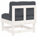Canapés centraux avec coussins 2 pcs blanc bois de pin massif – Image 5