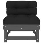 Canapés centraux avec coussins 2 pcs gris bois de pin massif – Image 3