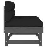 Canapés centraux avec coussins 2 pcs gris bois de pin massif – Image 4