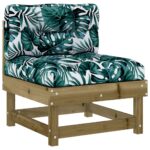 Canapés centraux avec coussins 2 pcs bois de pin imprégné – Image 2