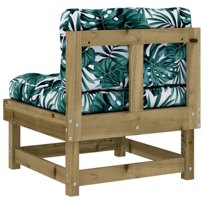 Canapés centraux avec coussins 2 pcs bois de pin imprégné – Image 5