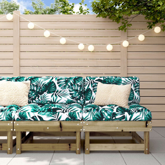 Canapés centraux avec coussins 2 pcs bois de pin imprégné – Image 1